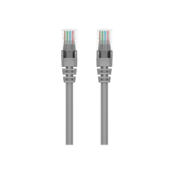 Belkin 25ft CAT5e Ethernet Patch Cable Snagless, RJ45, M/M, Gray - Patch cable - RJ-45 (M) to RJ-45 (M) - 25 ft - UTP - CAT 5e - snagless - gray - for Omniview SMB 1x16, SMB 1x8; OmniView SMB CAT5 KVM Switch