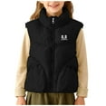 thumbnail image 2 of Abrigo y chaquetas informales sin mangas y sin capucha de color liso para niños, abrigo cálido sin mangas, chaqueta polar, abrigo informal con capucha para jóvenes de talla mediana a grande, blusa de, 2 of 7