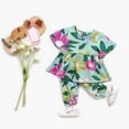 thumbnail image 2 of Coerni Baby Toddler Girl's Clothes Set Short Sleeve Floral Print Dress Pants Suit For 0 To 4 Years Girl Summer Outfits, 2 of 9