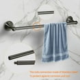 thumbnail image 2 of 8 Pieces Bathroom Hardware Set Brushed Nickel Adjustable Expandable Towel Bars Towel Ring Wall Mount Toilet Paper Holder Towel Hooks Towel Racks Hand Towel Holder (8 Pcs Black), 2 of 12