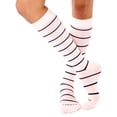 thumbnail image 1 of Calcetines de compresión Comrad de nailon hasta la rodilla, 15-20 mmHg, rosa/azul marino, 1 of 6