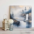 thumbnail image 5 of Abstract Scenery Art Canvas Wall Art, Mountain Waterfall Trees Watercolor Framed Wall Decor Modern Artwork Prints Painting for Living Room, Bedroom, Kitchen & Cafe Decor 20x20 Inch, 5 of 9