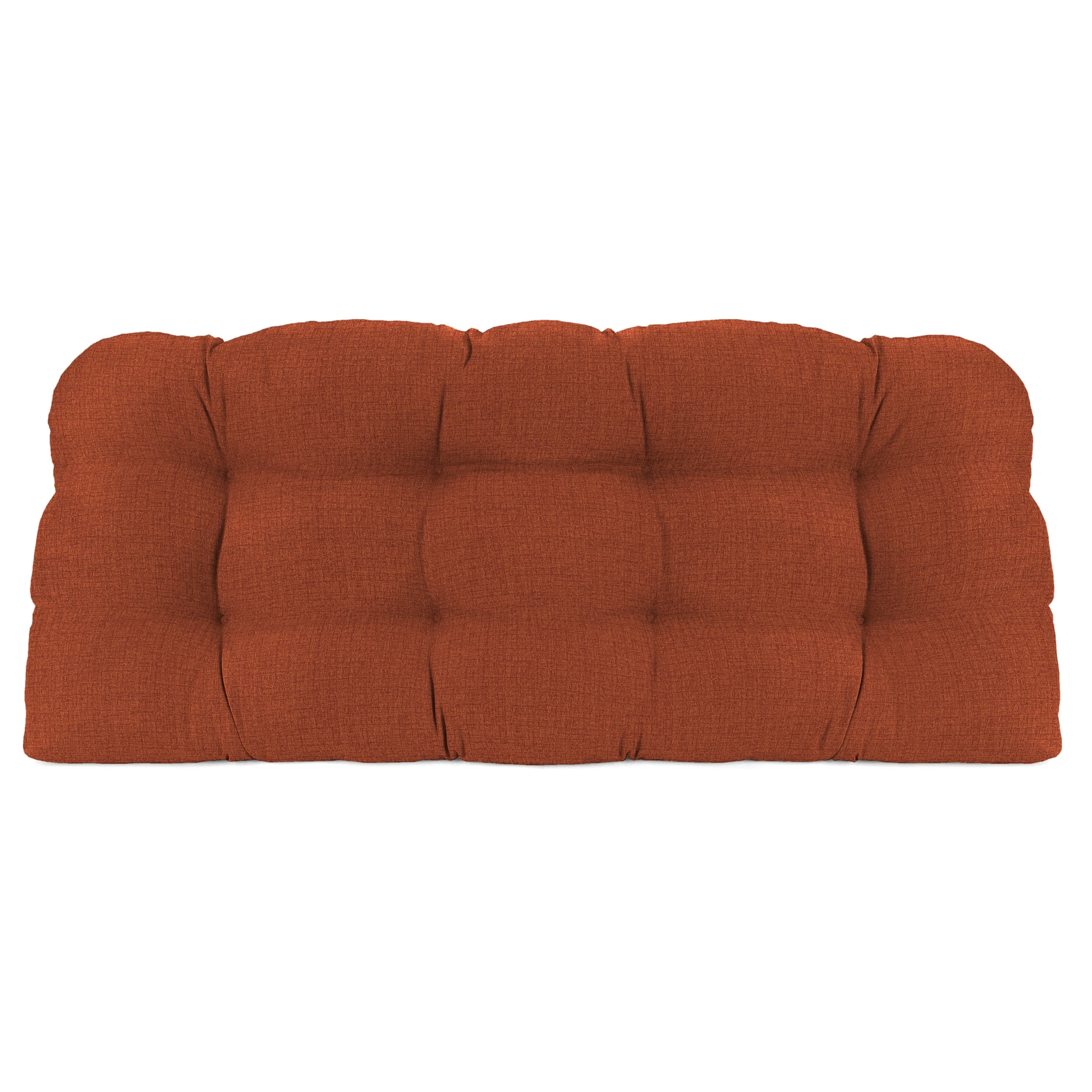 Jordan Manufacturing 3-Piece McHusk Brick Red Solid Tufted Outdoor Cushion with 1 Wicker Bench Cushion and 2 Wicker Seat Cushions