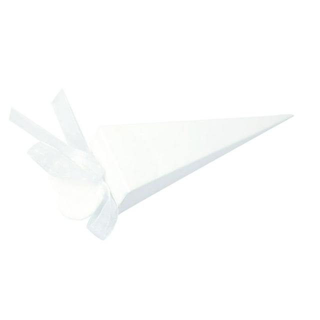 CAROOTU 50pcs Cones Favour Gift Box Long Triangles Shape Sweet Candy Box for Wedding Birthday Party