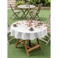 thumbnail image 4 of Outdoor Tablecloths with Umbrella Hole & Zipper, Brown Eucalyptus Leaves Round Tablecloths 60 Inch, Summer Botanical Watercolor Waterproof Table Cloth, Patio/Pool/Picnic Table Covers, 4 of 8