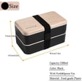 thumbnail image 3 of Bento Box Meal Lunch Box Snack Lunch Box Bundle Divider Japanese Style Lunch Box with Stainless Steel Spoon and Fork (Black), 3 of 5