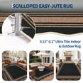 thumbnail image 5 of HIWEAVER Black 8' x 10' Scalloped-edge Easy Jute Area Rug for Living Room Modern Bordered Indoor Outdoor Neutral Carpet for Patios Non Slip Washable Throw Mat for Home Decor, 5 of 6