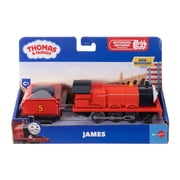 Thomas & Friends by Fisher-Price Motorized James Engine & Tender, Battery-Powered Toy Train