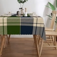 thumbnail image 4 of Blue Green Tartan Plaid Rectangular Tablecloth 60"x86" with Lace Edge, Washable Durable Table Cover for Dining, Indoor Outdoor Home Restaurant Decor, 4 of 5