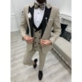 thumbnail image 5 of Men's 3 Piece Black Suit Slim Fit One Button Prom Suits Set Blazer Vest Trousers XL, 5 of 9