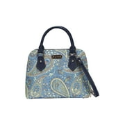Signare Women's Tapestry Paisley Convertible Handbag Purse Satchel Bag - Blue