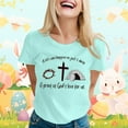 thumbnail image 2 of LUOGENLI T-shirts pour Femme pour Femmes T-Shirt Décontracté à Imprimé de Lettres Col Rond Manches Courtes T-Shirt Plusieurs Couleurs Tee T-shirts Femmes Blanc Saint-Valentin 4TG T-shirts pour Femmes T-shirts Graphiques Pâques Vert Menthe m, 2 of 5