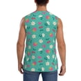 thumbnail image 4 of Fotbe Men's Cherry Strawberry Floral Print Men's Sleeveless Muscle Tank Tops Casual T-Shirts for Gym Workout Beach-Small, 4 of 8