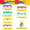thumbnail image 2 of 12 Pcs DIY Building Bricks Glasses Building Blocks Games for Kids Creative Building Block Glasses Party Favors, Carnival Birthday Party Games Supplies, 2 of 6
