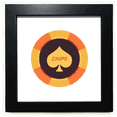 thumbnail image 1 of Yellow Spade Chips Illustration Pattern Black Square Frame Picture Wall Tabletop, 1 of 3