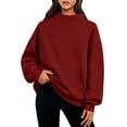 thumbnail image 6 of Byworldtasic Women's Oversized Mock Neck Sweatshirt Turtleneck Pullover Long Sleeve Tops Loose 2026 Outfits with Pocket, 6 of 8