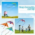 thumbnail image 2 of 3 Pack Large Kites-Delta Multicolor Kite Warm and Cold Color, Easy to Fly for Kids and Adults with 300ft Kite String Each Handle  for Outdoor Games and Activities, 2 of 8