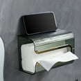 thumbnail image 2 of Colorful Wall Mounted Tissue Box, Clear Hanging Tissue Box Holder, Adhesive Tissue Toilet Paper Storage Box, Shelf Storage Dispenser, Bathroom Container Suitable for Bathroom Toilet, 12.5x9.5x19cm, 2 of 5