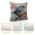 thumbnail image 4 of HENGT  Pillow Covers Farmhouse On Blue Garden Watercolor Bluebird Cherry Cute Blossoms Branch Bird Pink Drawn Painting Design Decorative Throw Pillow Covers for Fall Decorations, 4 of 5