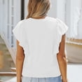 thumbnail image 2 of Valcatch Womens Ruffle Short Sleeve Shirts Casual CrewNeck Knit Ribbed Tops, 2 of 5