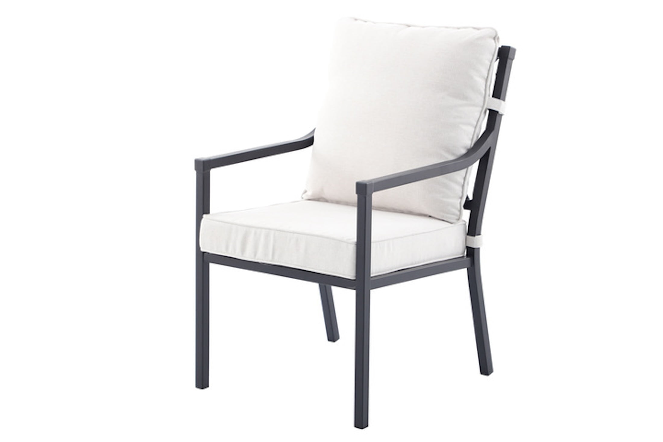 My Texas House Cambria 2-Pack Steel Outdoor Patio Dining Chairs, White/Black