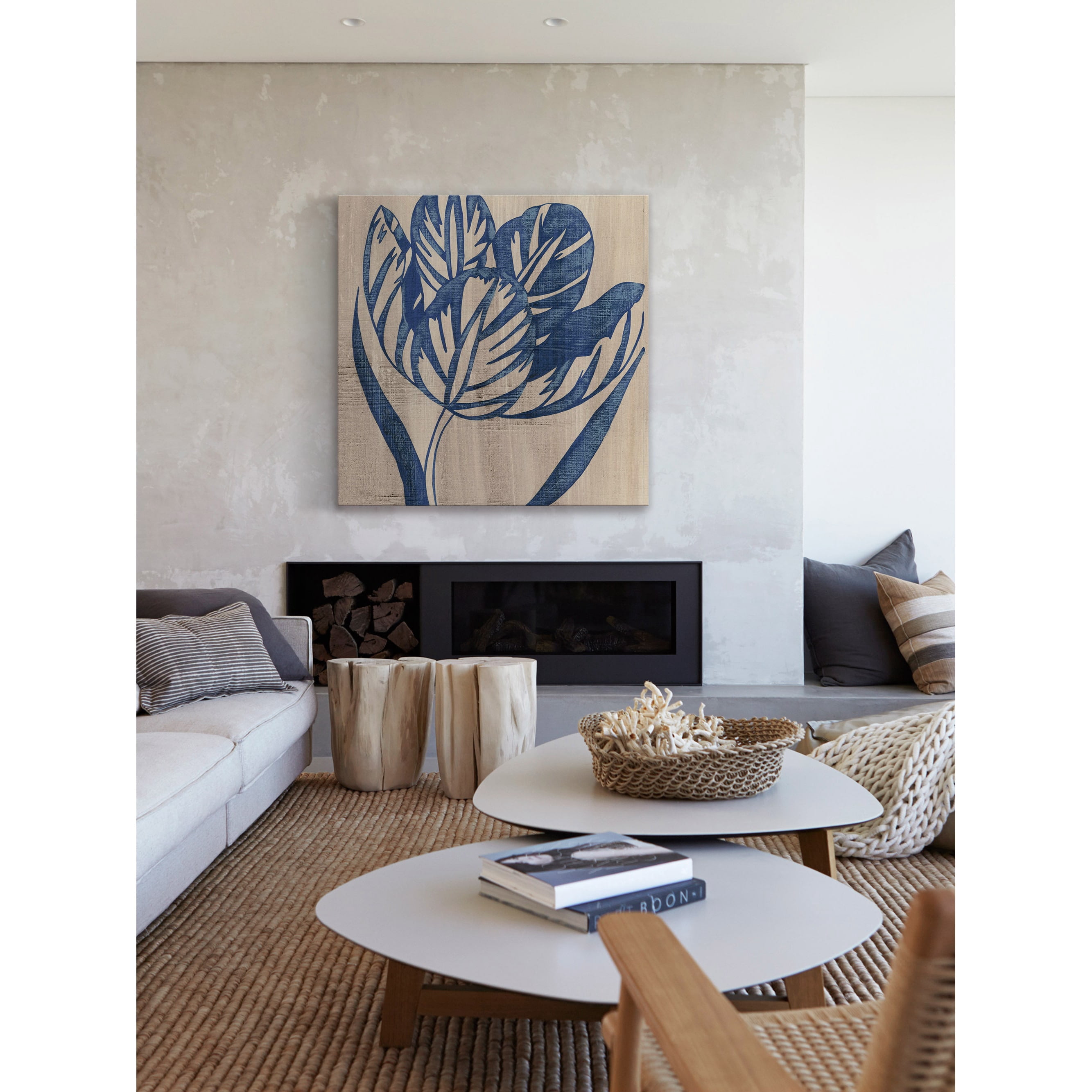 "Indigo Tulip" Painting Print on Wrapped Canvas