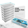 thumbnail image 3 of Enday Stackable Pencil Case Large Capacity School Supplies Organizer Gray 8” 6 Count, 3 of 7
