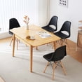 thumbnail image 3 of MOJAY Modern Dining Chairs Set of 4,DSW Shell Plastic Chairs with Wood Legs,Armless Side Chairs,Kitchen Chair with Hollow Back for Dining Room,Living Room,Bedroom(Grey), 3 of 8