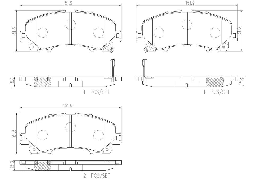 Brembo P56106N Premium NAO Ceramic OE Equivalent Pad
