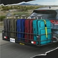 thumbnail image 5 of Mockins 500 lbs. Capacity 60"x24"x14" High Rail Hitch Cargo Carrier with Rear Lights, 30 Cu.Ft. Yellow Cargo Bag, Plate Holder, Net and Straps, 5 of 8