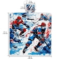 thumbnail image 2 of Ice Hockey Extra Large Canvas Picnic Blanket - Waterproof Outdoor Beach Mat with Carry Strap for Family - Foldable, Portable, and Durable - Camping, Park, and Travel - 200x200cm, 2 of 6
