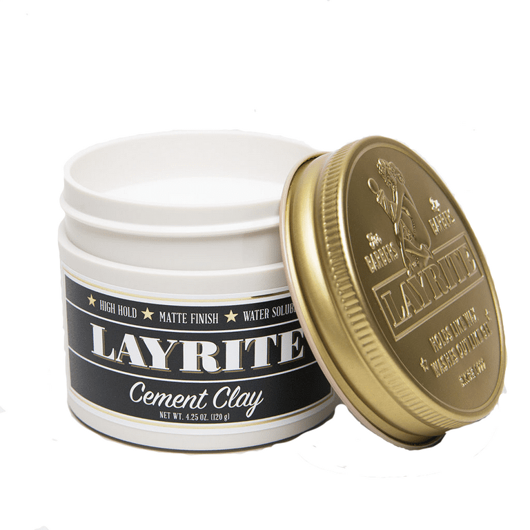 Layrite Men's Styling Salon Cement Matte Hair Clay, Strong Hold