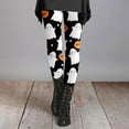 thumbnail image 4 of Hkoxplj Halloween Leggings for Women Cotton Blend High Waist Printed Leggings Bat Ghost Pumpkin Funny Novelty Casual Workout Stretch Pants Festival Party Tights All Season Athletic Leggings, 4 of 6