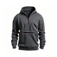 thumbnail image 3 of JAJAHO Cargo Hoodies For Kids Boys Quarter Zip Long Sleeve Hooded Sweatshirts With Zipper Pockets 5-16Y, 3 of 7