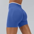 thumbnail image 2 of KDDYLITQ Womens Workout Shorts High Waisted Tummy Control Yoga Shorts Butt Lifting Running Gym Shorts Fitness Active Shorts Blue XL, 2 of 5