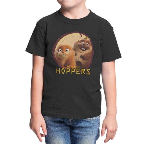 Disney Pixar Hoppers Log Photo Youth T Shirt (Black, XS-XL)