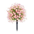 thumbnail image 2 of Artificial Mum Topiary Outdoor Decoration with Ground Stake, Waterproof Plastic for Porch Yard Patio Fall Decor Pink, 2 of 6