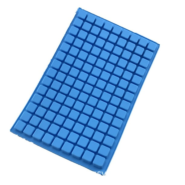 Moldes cuadrados de silicona para dulces, mini moldes de silicona para dulces duros, chocolate, gomitas, caramelo, ganache y cubitos de hielo (4 azules)