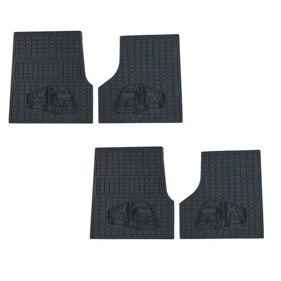 Black Semi Truck Floor Mats Liners Compatible with Freightliner Cascadia 113 & 125 Automatic (2008-2020) & Manual (08-19)- Cascadia Floor Mats w/Non-Slip All-Weather Guard - 2Pair