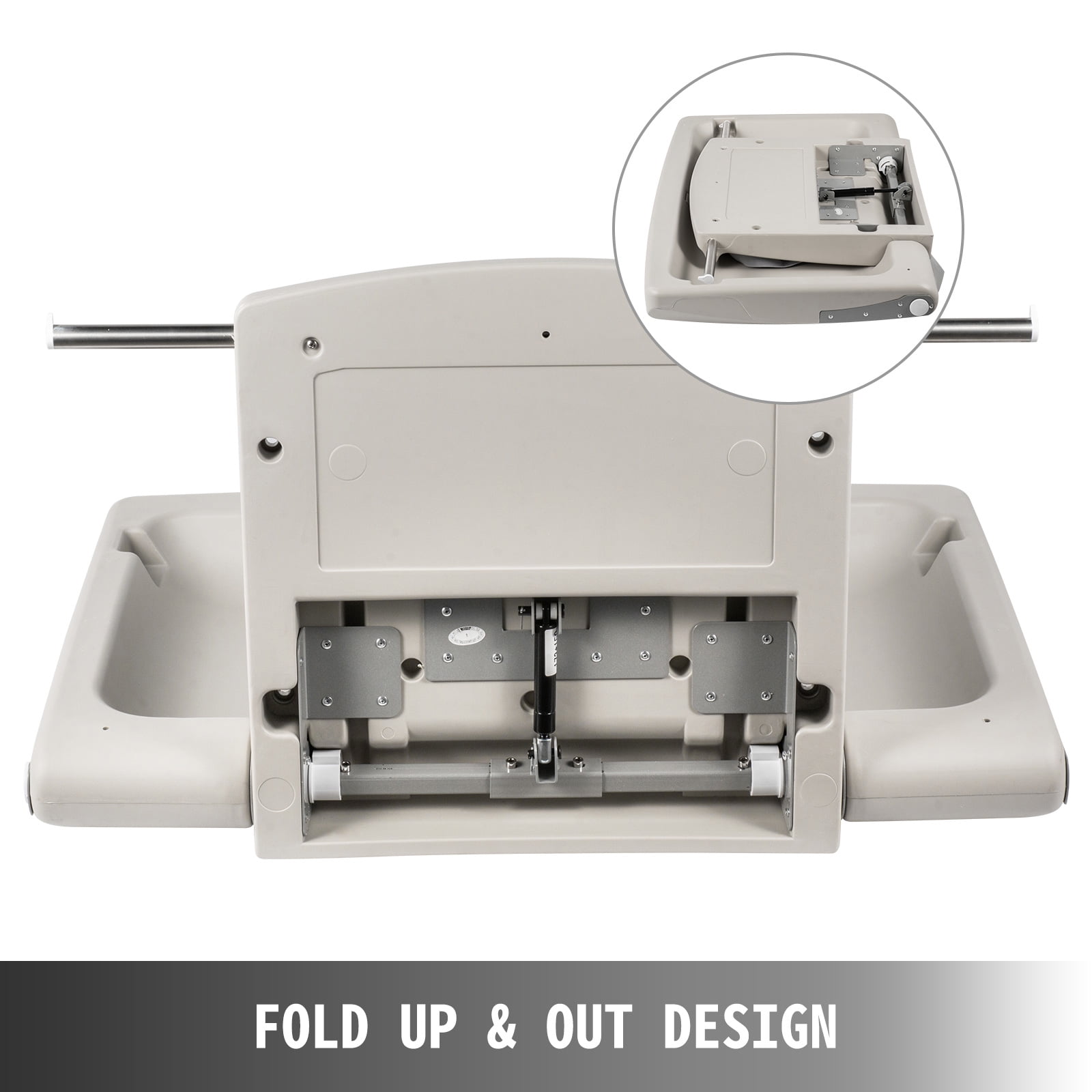 VEVOR Baby Changing Station, Wall Mounted Baby Changing Table, Diapers Commercial Gray