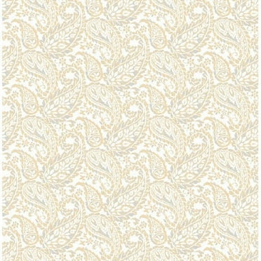 A-Street Prints Adrian Honey Paisley Wallpaper, 20.5-in by 33-ft, 56.4 sq. ft