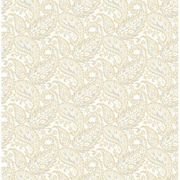 A-Street Prints Adrian Honey Paisley Wallpaper, 20.5-in by 33-ft, 56.4 sq. ft