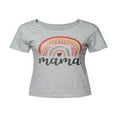 thumbnail image 1 of Mother‘s Day Cotton T-Shirt with Rainbow Parent-Child Family Matching Letter Print Top, 1 of 6