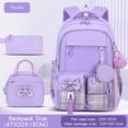 thumbnail image 4 of 3PCS Backpack for School Girls with Lunch Box Pencil Case Lightweight Teen Girls Bow Backpack Kids Schoolbag for Elementary Middle High School Supplies Laptop Travel Daypack, 4 of 6