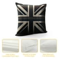 thumbnail image 4 of BCIIG Union Jack Throw Pillow United Kingdom Flag Geometric Pattern Black and White Cotton Linen Square Cushion Cover Standard Pillowcase 18x18 Inch for Home Decorative Bedroom/Living Room/Car, 4 of 5