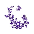 thumbnail image 2 of maskred Wall Sticker Butterflies Flower Vine Paper Lightweight Wallpaper Mould Proof Home Accessory Toilet Background Mural Purple, 2 of 8