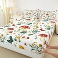 thumbnail image 3 of Homewish Cartoon Red Mushroom 4 Pieces Queen Sheet Sets For Kids Teens Female Girls,Flying Colorful Butterflies Ultra Soft Flat Sheet,Botanical Plants Queen Fitted Sheet,Lightweight Room Decor, 3 of 7