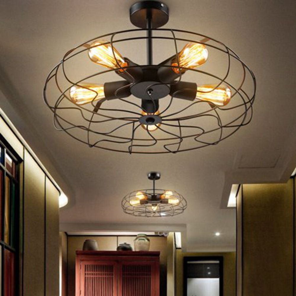 Industrial Ceiling Light Vintage Mount Metal Metal Fan Wall Lamp