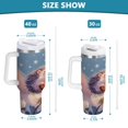 thumbnail image 3 of 40 oz Tumbler With Handle Stainless Steel Insulated Tumbler With Lid for Car Cup Holder Hedgehog Playing The Violin, 3 of 9