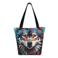 thumbnail image 3 of Fotbe Tie-Dye Wolf Head Pattern Beach Tote,Shoulder Handbag,Spacious Tote Bag,Lightweight Travel Bag,Versatile Shopping Bag, 3 of 9